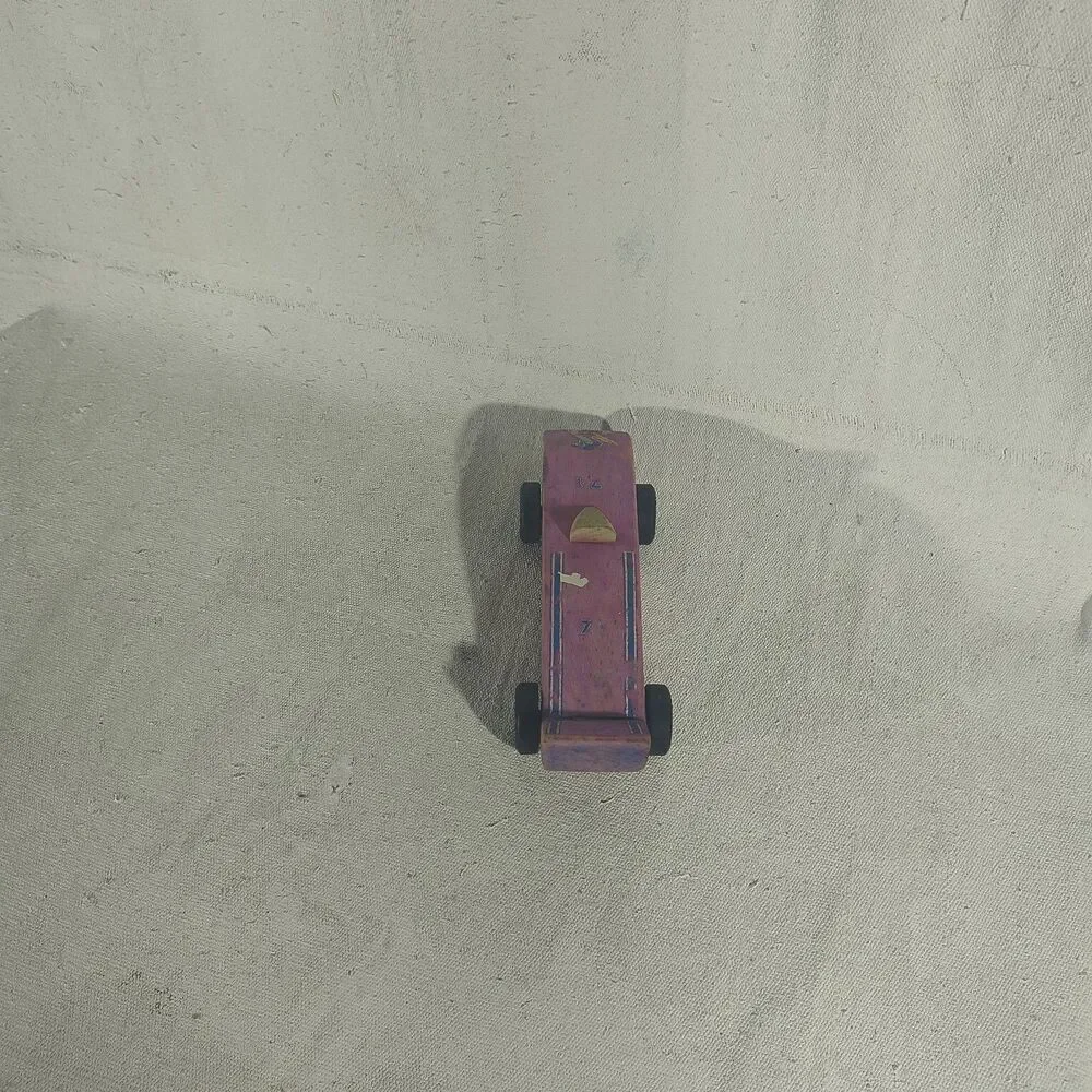 Pinewood derby car ready to race Vintage Cub Scouts